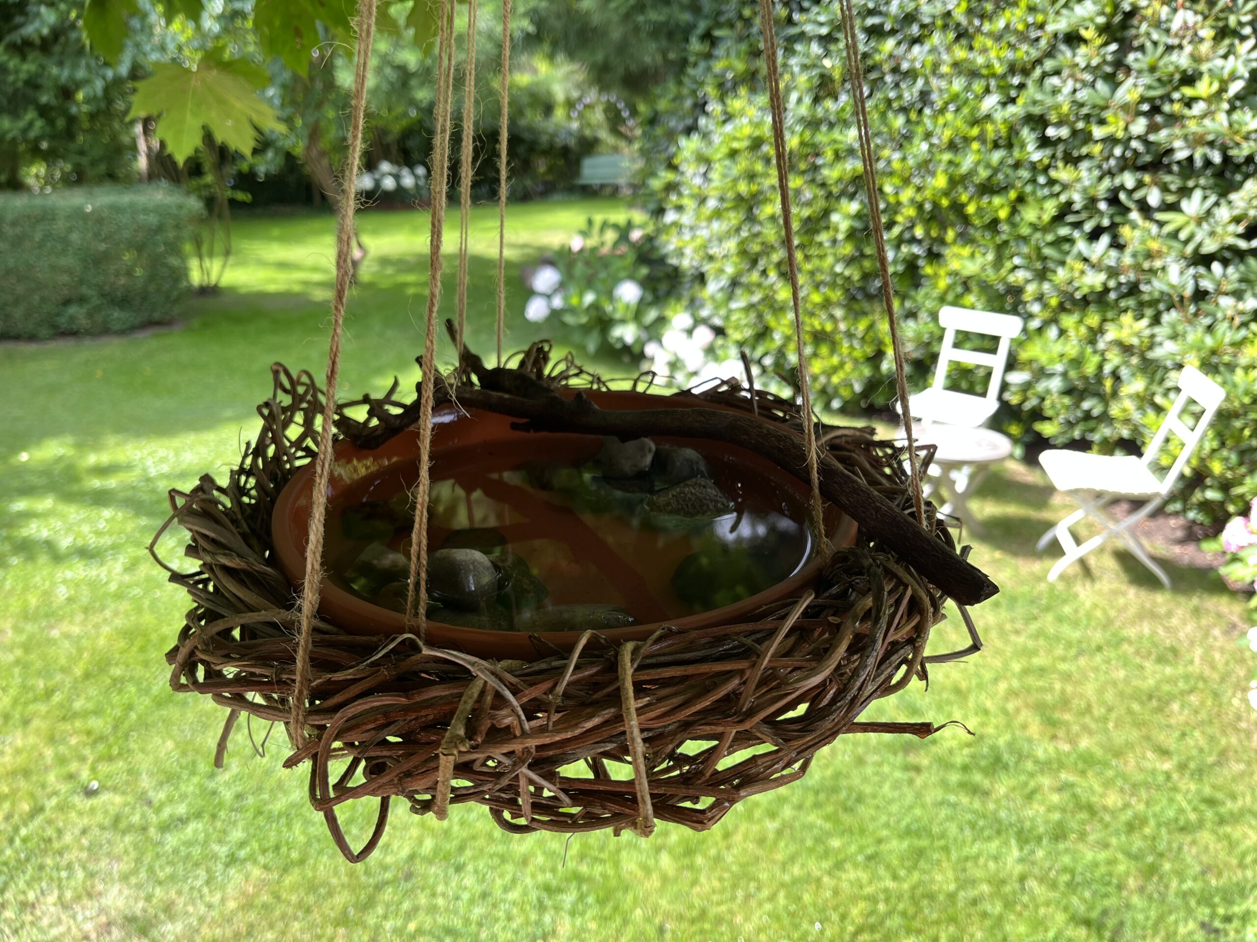 Nahaufnahme Vogelbad